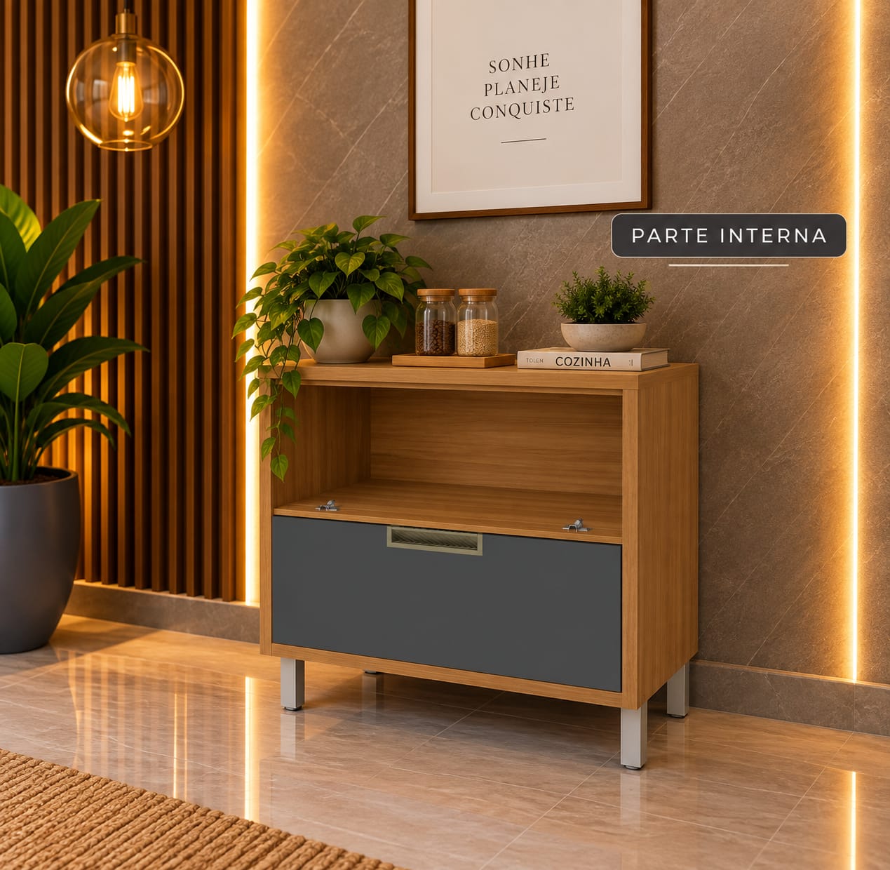 Balcão1 Porta e uma Gaveta Imperatriz – 100% MDF Por apenas 10x de R$110,00 sem juros. - Imagem 2