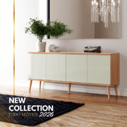 Buffet 100% MDF co Gaveta Interna + Pés em Madeira.