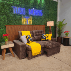 Sofá Retrátil e Reclinável com 2 Almofadas de Brinde.