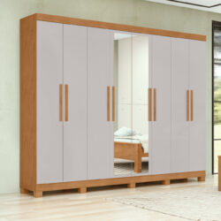 Roupeiro Casal 8 Portas e Espelho Central.