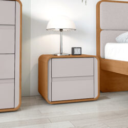 Mesa de Cabeceira 2 Gavetas com Cantos arredondados.