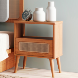 Mesa de Cabeceira 100% MDF com Tela Sintética