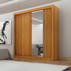 Roupeiro Solteirão Espelhado - 100% MDF