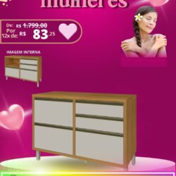 Balcão Baronesa com Tampo – 100% MDF Por 12x de R$ 83,25 sem juros