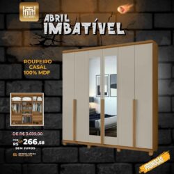 GUARDA-ROUPA CASAL 6 PORTAS | 4 GAVETAS | MDF