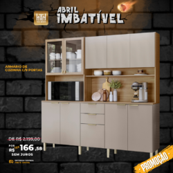 KIT COZINHA 10 PORTAS 2 GAVETAS COM ESPAÇO PARA FORNO/MICRO-ONDAS