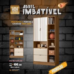 ARMÁRIO MULTIUSO COM ESPELHO COM 2 PORTAS + 2 GAVETAS