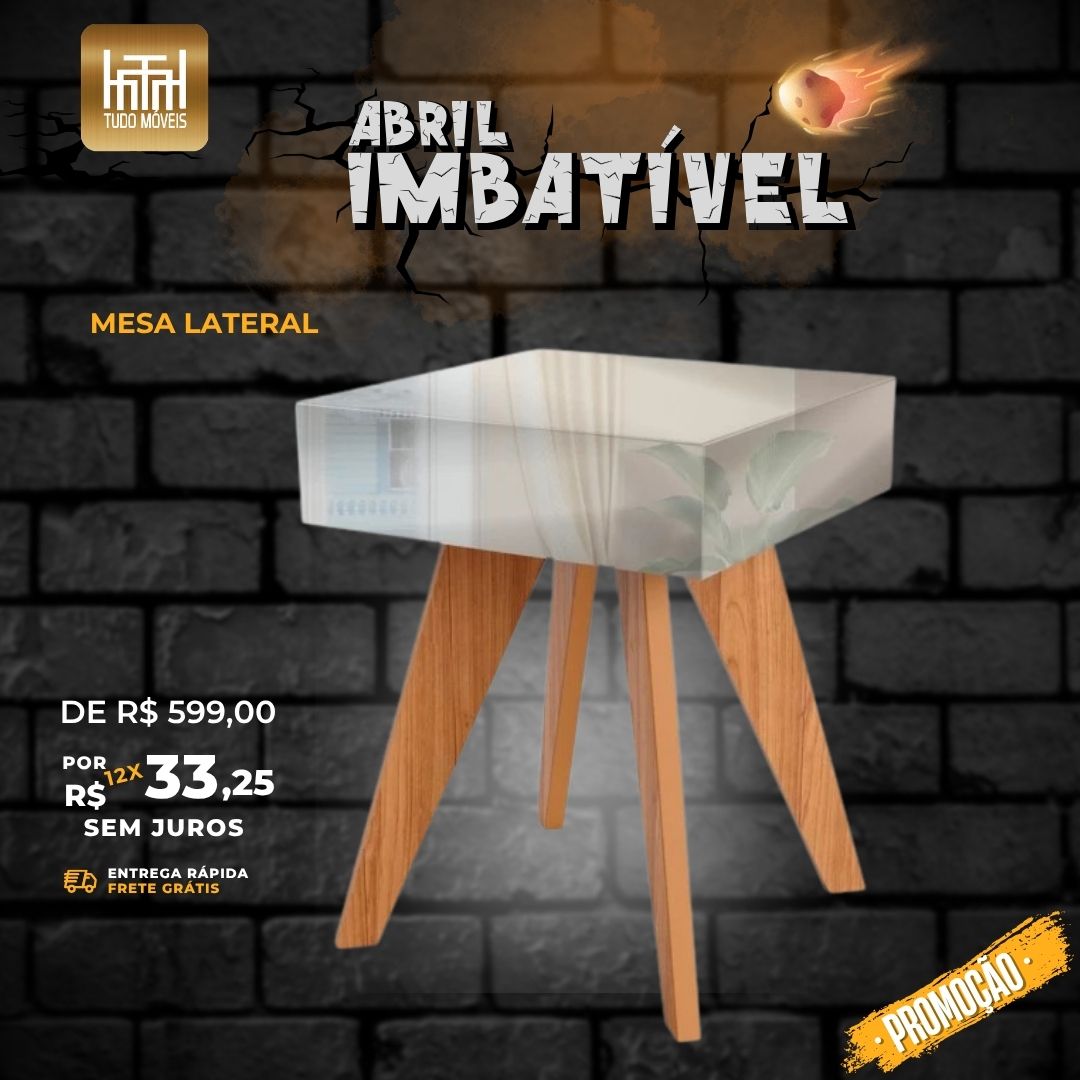 MESA DE CANTO RETRÔ ESPELHADA