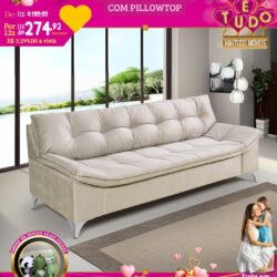 SOFÁ FIXO 3 LUGARES COM PILLOWTOP