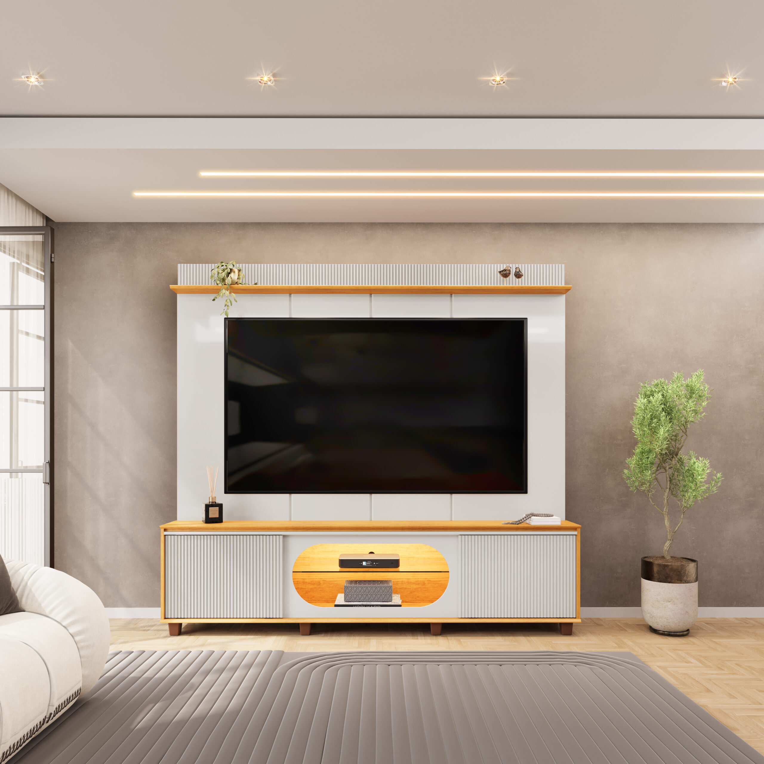 HOME COM LED E 2 PORTAS, P/ TV'S ATÉ 75"