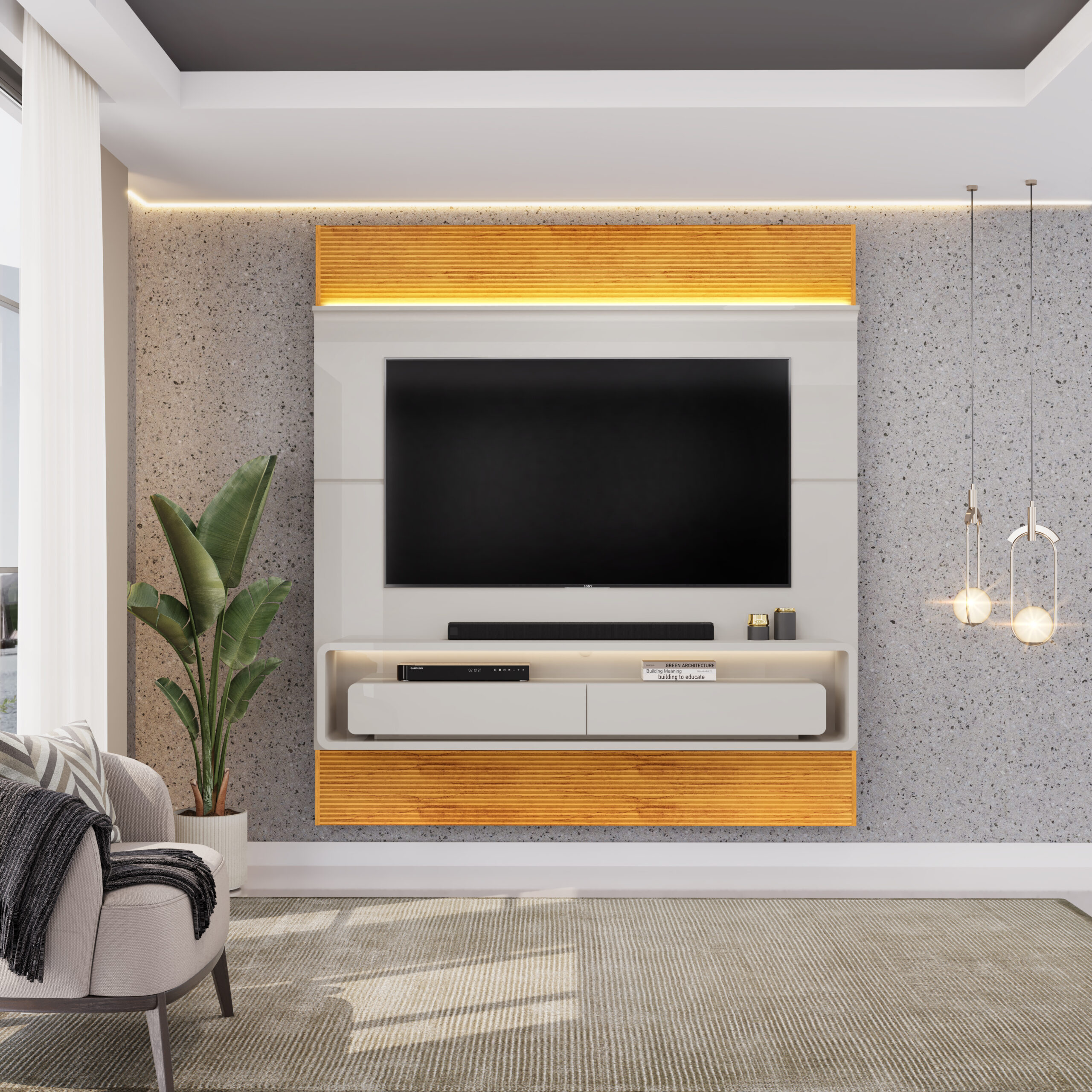 PAINEL 100% MDF 2 GAVETAR PARA TV'S ATÉ 70" - Imagem 3