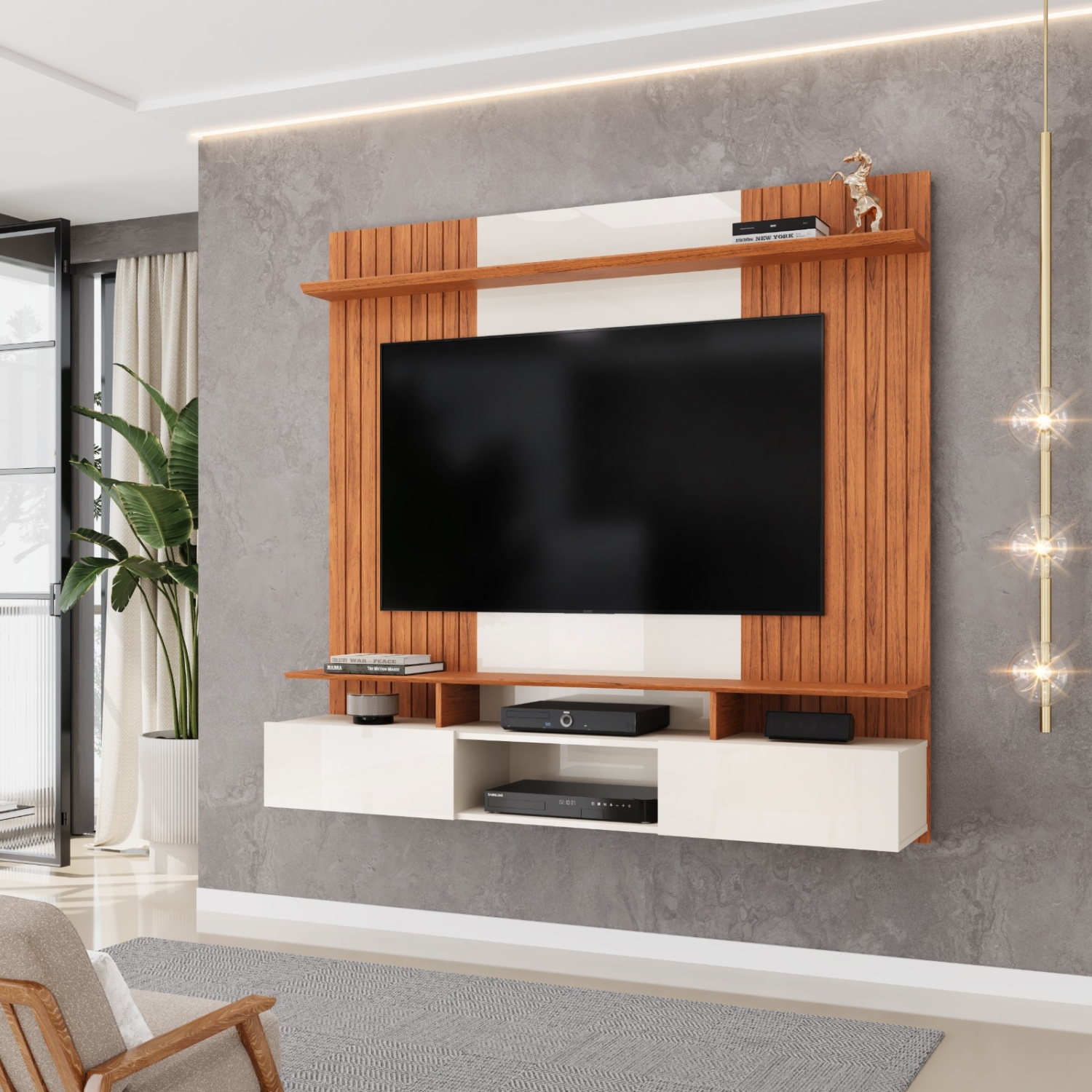 PAINEL 2 PORTAS BASCULANTE P/ TV'S ATÉ 65"