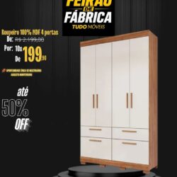 Roupeiro 100% MDF 4 portas