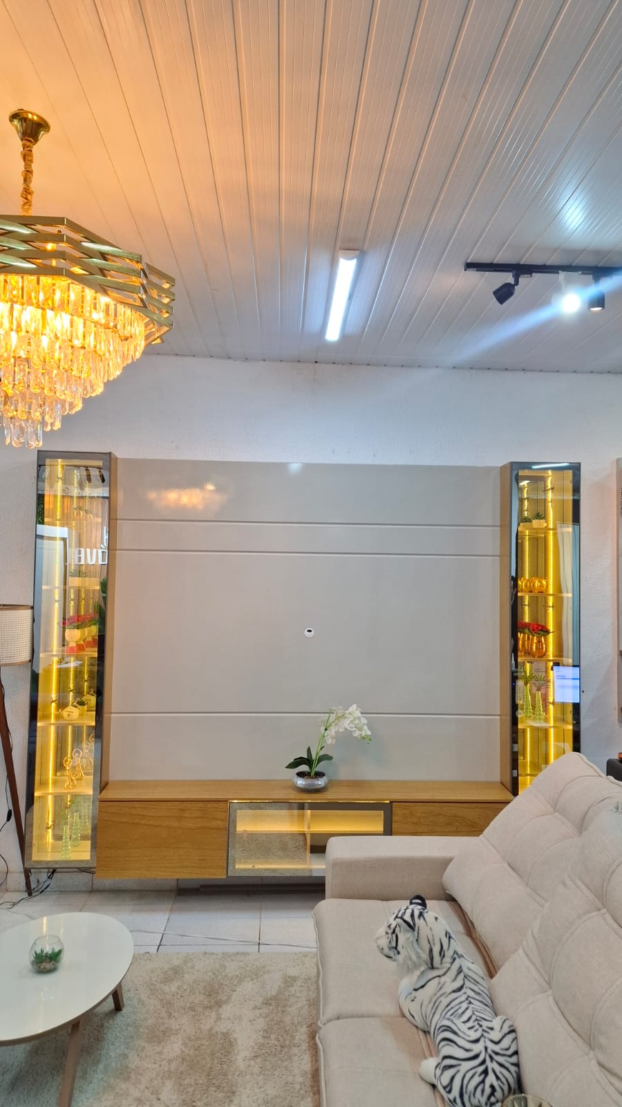 HOME COM VIDRO REFLECTA 2,93M — 100% MDF + LED + ESPELHO - Imagem 4