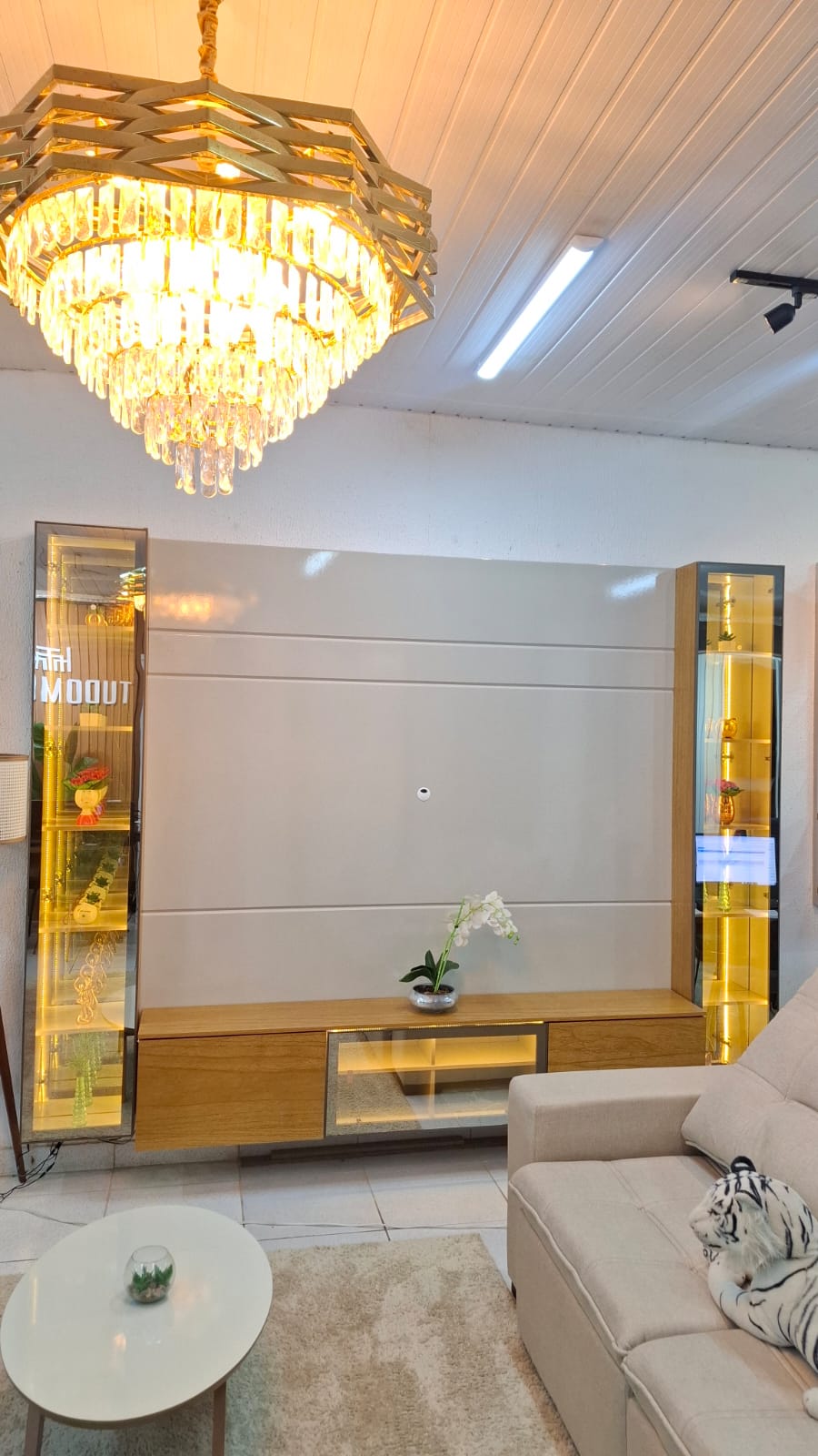 HOME COM VIDRO REFLECTA 2,93M — 100% MDF + LED + ESPELHO - Imagem 3