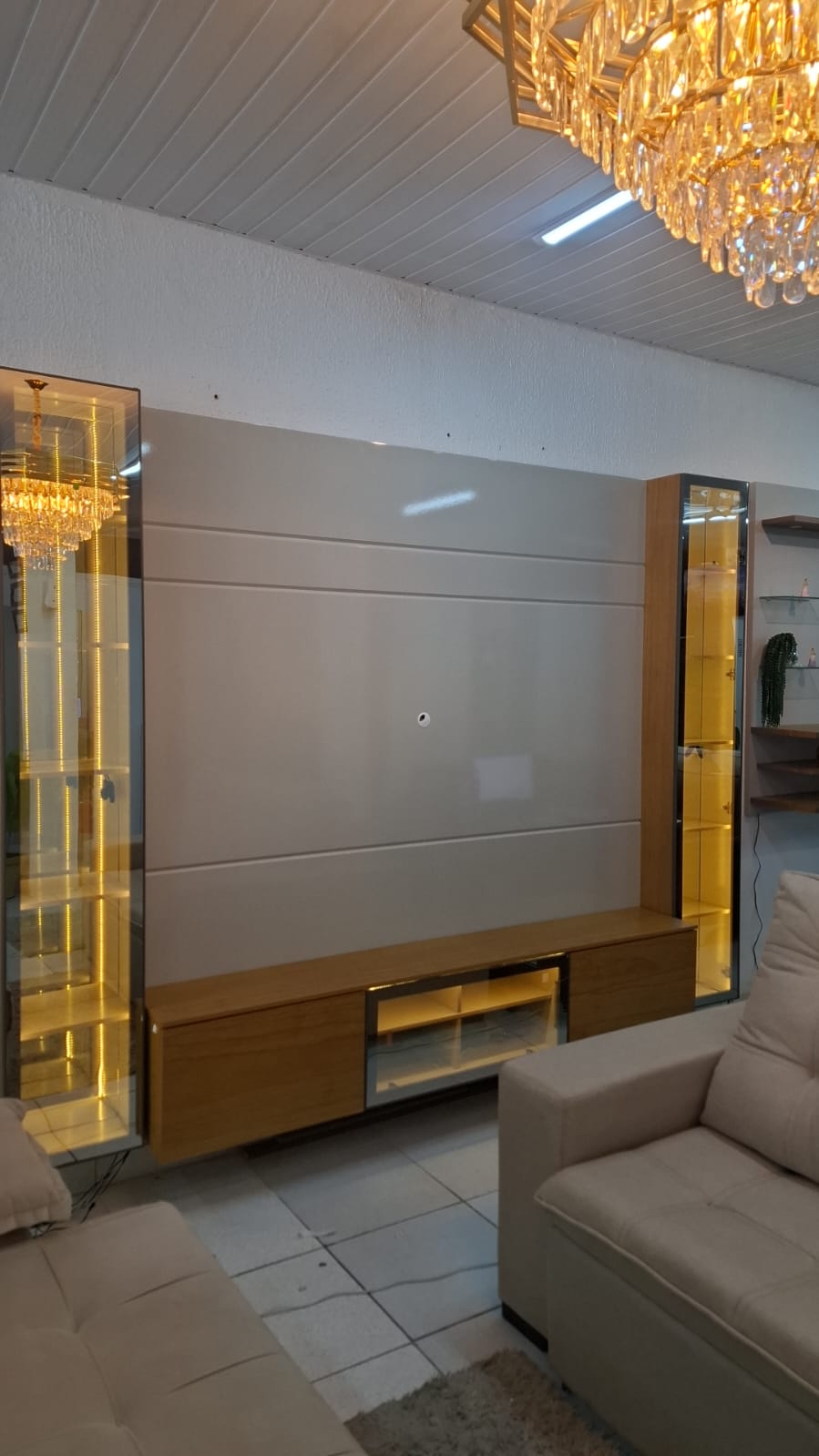HOME COM VIDRO REFLECTA 2,93M — 100% MDF + LED + ESPELHO - Imagem 2