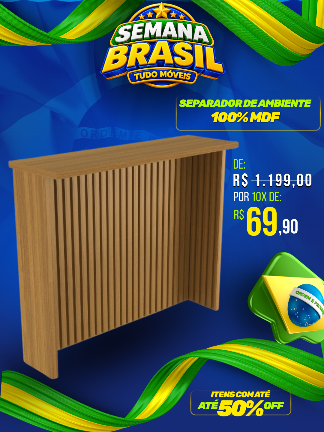 Separador de Ambiente 100% MDF