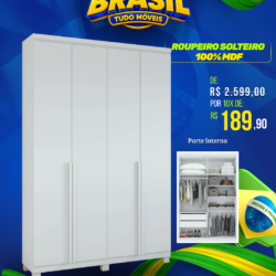Roupeiro Solteiro 100% MDF