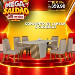 Conjunto de Jantar Mesa Canto Copo com Tampo em Vidro 10x de R$359,90 sem juros