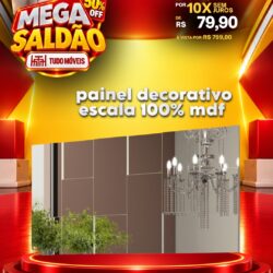 Painel Decorativo Escala 100% MDF 10x de R$ 79,90 sem juros