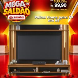 Painel Home para TV até 65″ Ripado 1 Porta 10x de R$99,90 sem juros