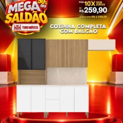 COZINHA COMPLETA COM BALCÃO — 9 PORTAS E 2 GAVETAS 10x de R$ 259,90 sem juros
