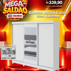 Guarda Roupa Casal com Espelho 3 Portas. 10x de R$339,90 sem juros