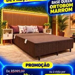 Base Queen Ortobom Marrom 0x de R$69,90 sem juros no cartão,