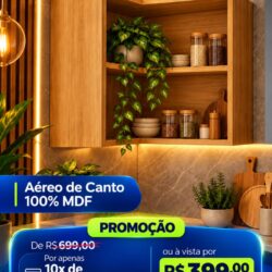 Aéreo de Canto Baronesa PROMOÇÃO De R$699,00 Por apenas *10x de R$39,90 sem juros no cartão* ou a vista por *R$399,00